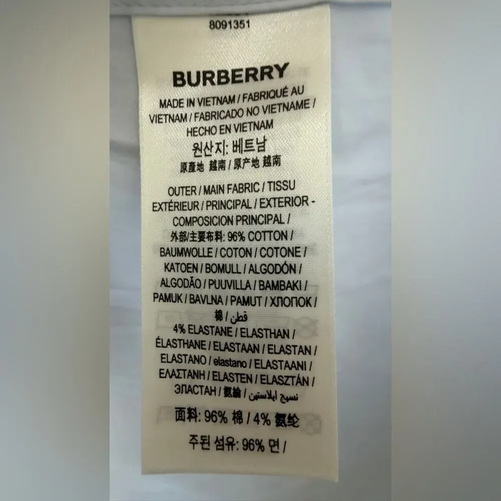 ❗️Sale ends 4-14 Burberry Pale Blue Button-Front Tie-Waist Shirt Dress 6 - Picture 7 of 9